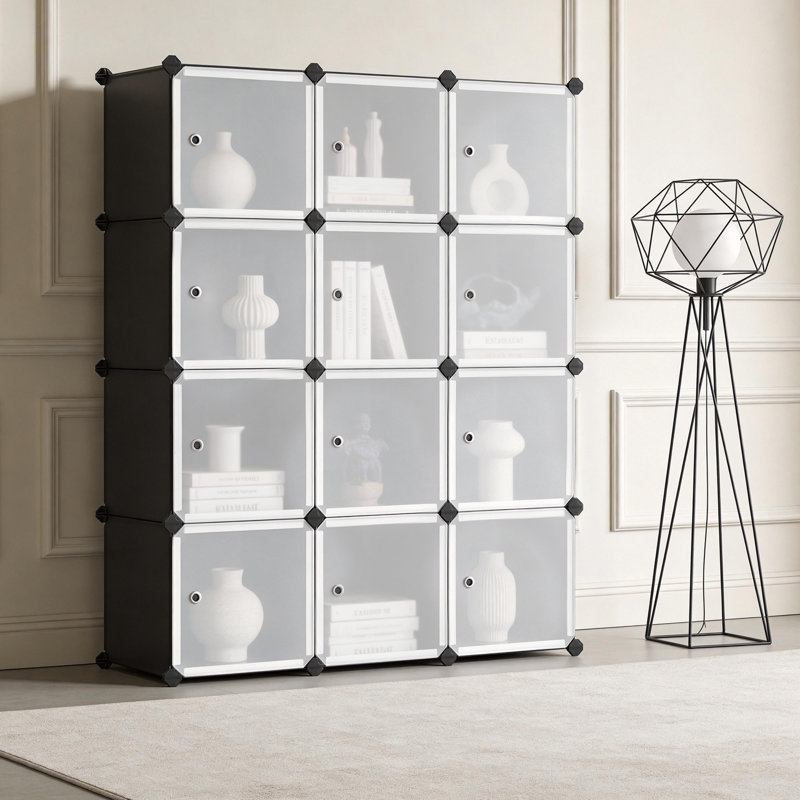 92.9cm W Plastic Storage Rack, Matte Black