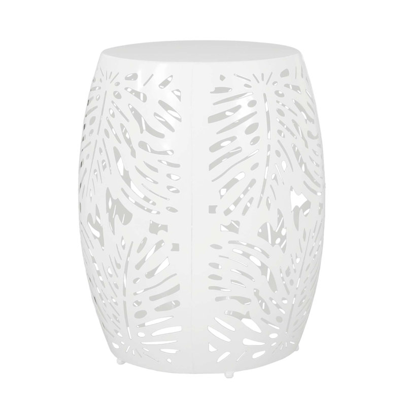 Metal End Table,Outdoor Use,Living Room, White
