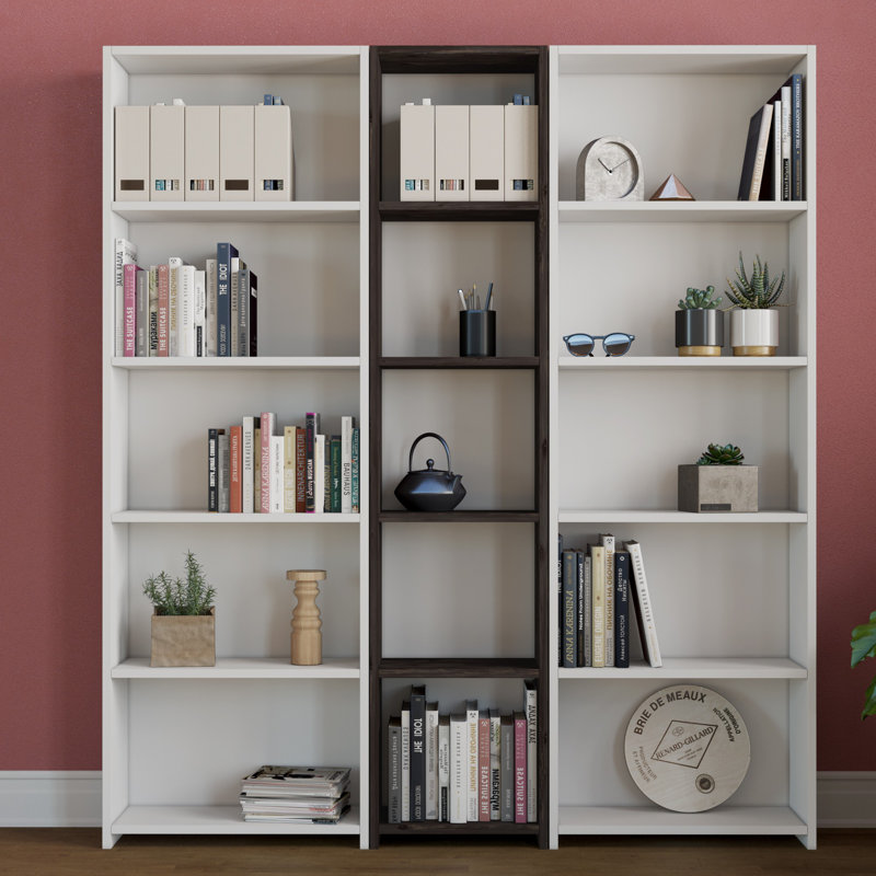 Bibliothèque Bulluck H 66,54 "x l 59,06", Blanc / noir