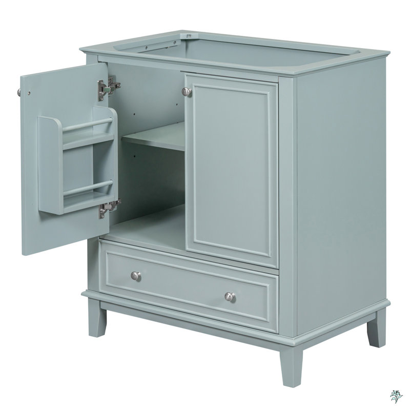 Meuble-lavabo de 30 po sans lavabo, base seulement, armoire de salle de bain avec portes et tiroir, structure solide et panneau de fibres à densité moyenne