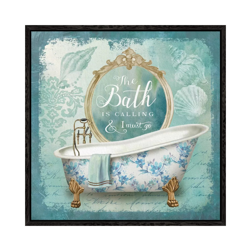 Mirror Bath II by Conrad Knutsen - Painting on Canvas, Black Framed Canvas, 66.04 cm H x 66.04 cm W