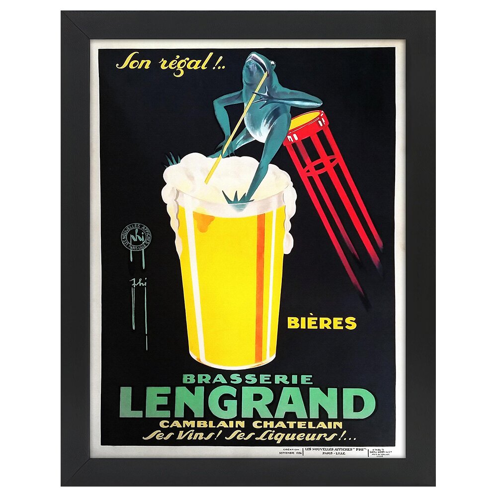 Leinwandbild Vintage Advertising Poster Brasserie Lengrand