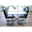 Beverly Glass Top Metal Base Dining Table
