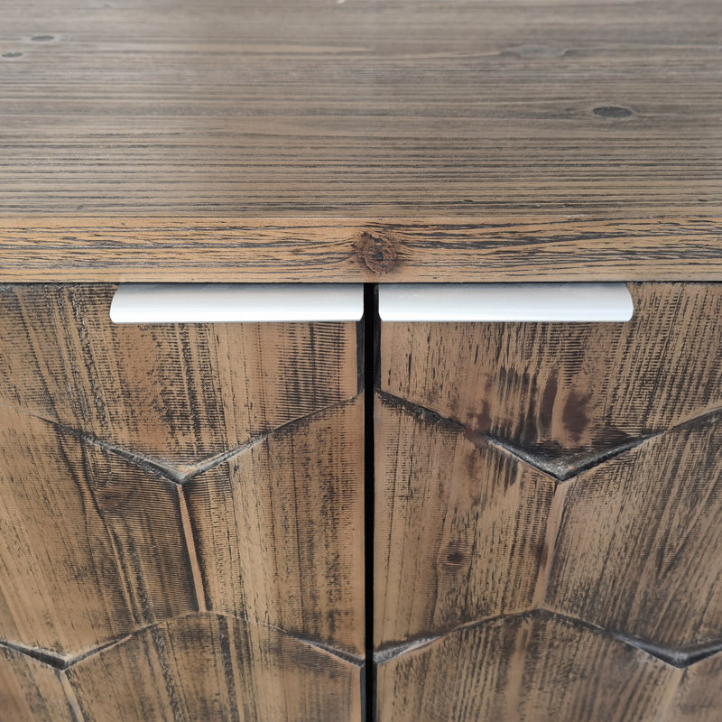 Armoire de rangement à 4 portes en bois de style campagnard Accent