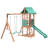 Swing Sets for Backyard, Kids Outdoor Play Equipment with Two Swings, Slide, Rock Climbing Wall , Swing Set with Wave Slide, Playground Sets for Backyards