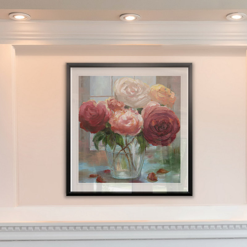 « rose society », reproduction encadrée, H 30,5 po x l 30,5 po x P 1,5 po
