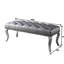 Banc capitonné en tissu avec garniture cloutée