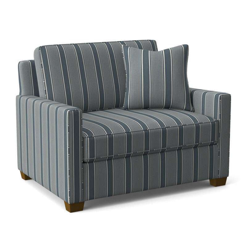 Nicklaus Sleeper Sofa, Havana Finish, White Performance Fabric; 0851-94, 5" Innerspring Mattress