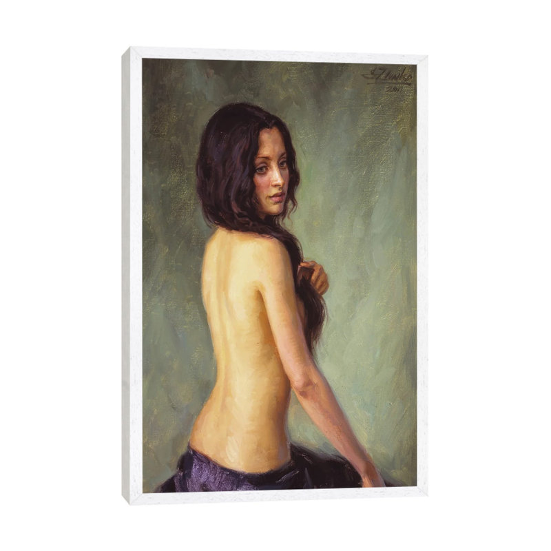 Brunette 1 Piece Wall Art on Canvas, 66.04 cm H x 45.72 cm W, White Framed
