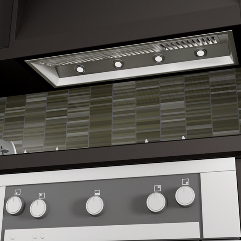 46" 700 CFM Ducted Insert Range Hood in Brushed 304 Stainless Steel