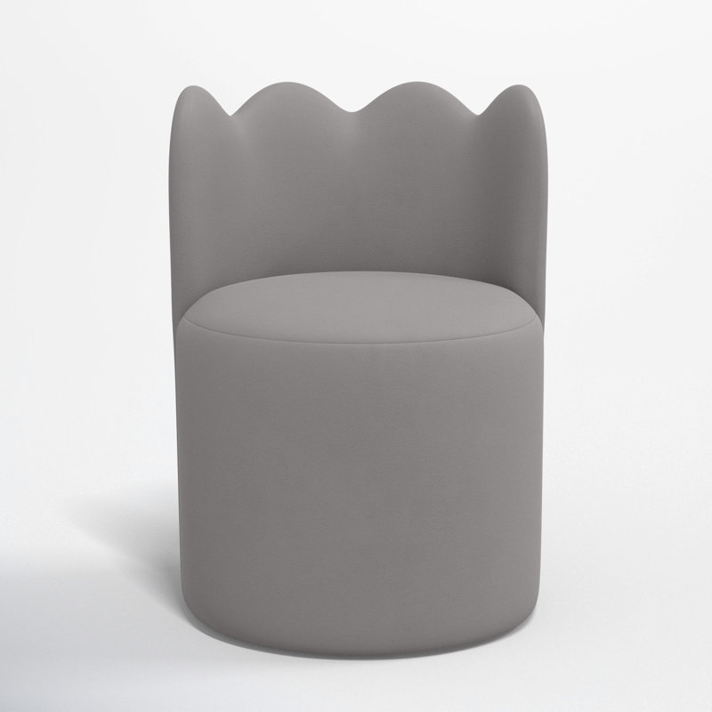 Wavy Back Dining Chair, Classic Otter Performance Velvet