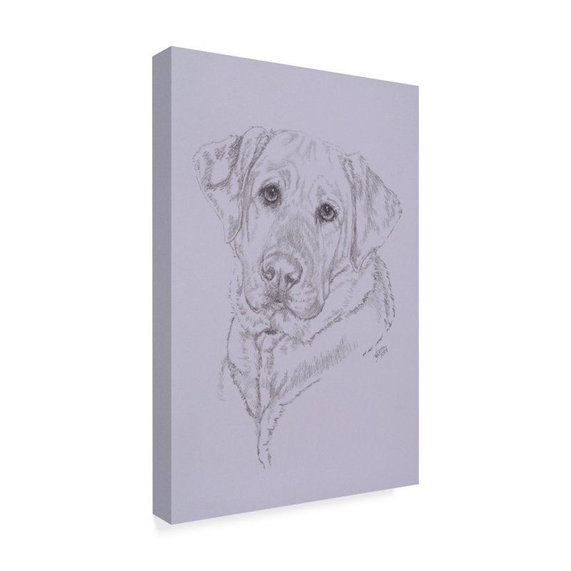 Illustration Adelphi Labrador - reproduction sur toile tendue, H 19 po x l 12 po