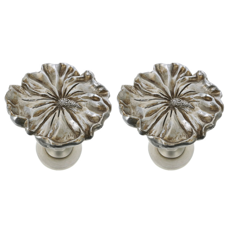 Retenue de rideau Nickson Hibiscus Drapery Medallion, Étain