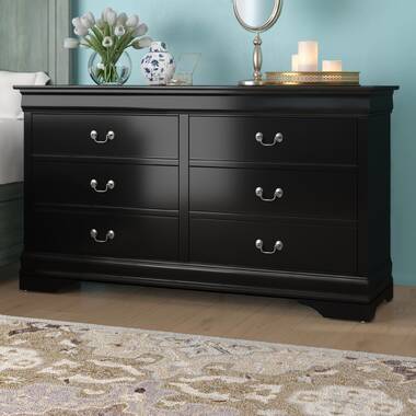 Louis Philippe Black Six-Drawer Dresser