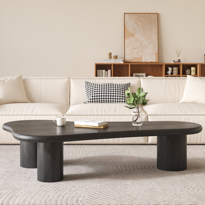 Solid wood multi-functional creative tea table, 15.75" H x 47.24" L x 27.56" W, Black