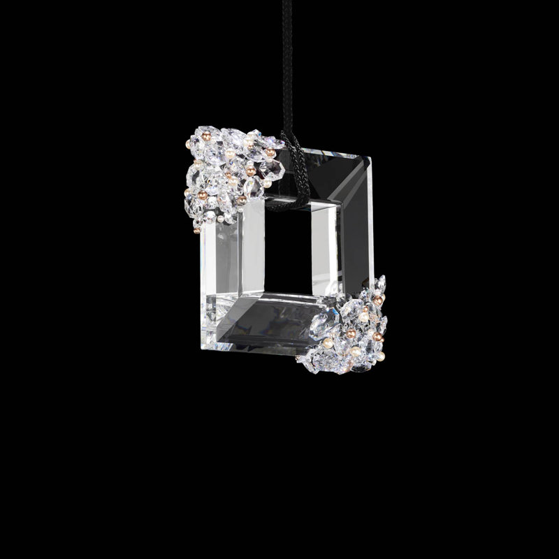 Eva 1 - Light LED Pendant, Polished Chrome/Black Rope