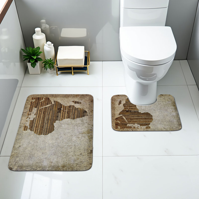 Tapis africain pour salle de bain 2 pièces