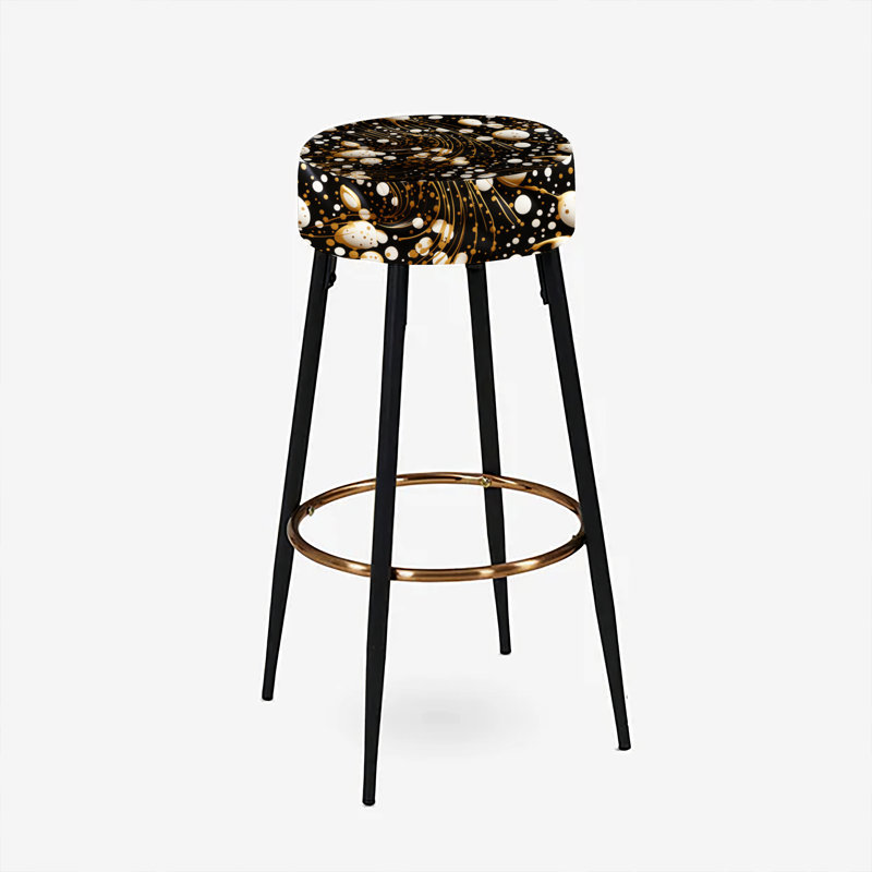 Ensemble de 2 tabourets de bar à pois dorés