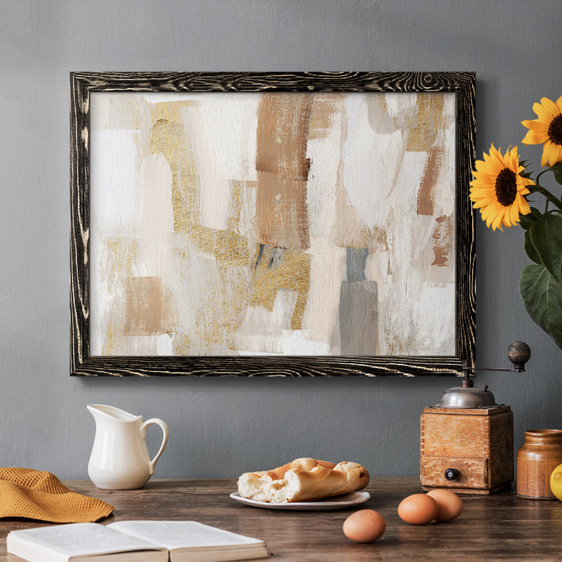 Quartz doré I - Toile tendue avec châssis rustique_47185, H 22 po x l 32 po x P 1,5 po, Noir