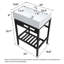 Lavabo de salle de bain console rectangulaire 24 "x16,8" avec pieds
