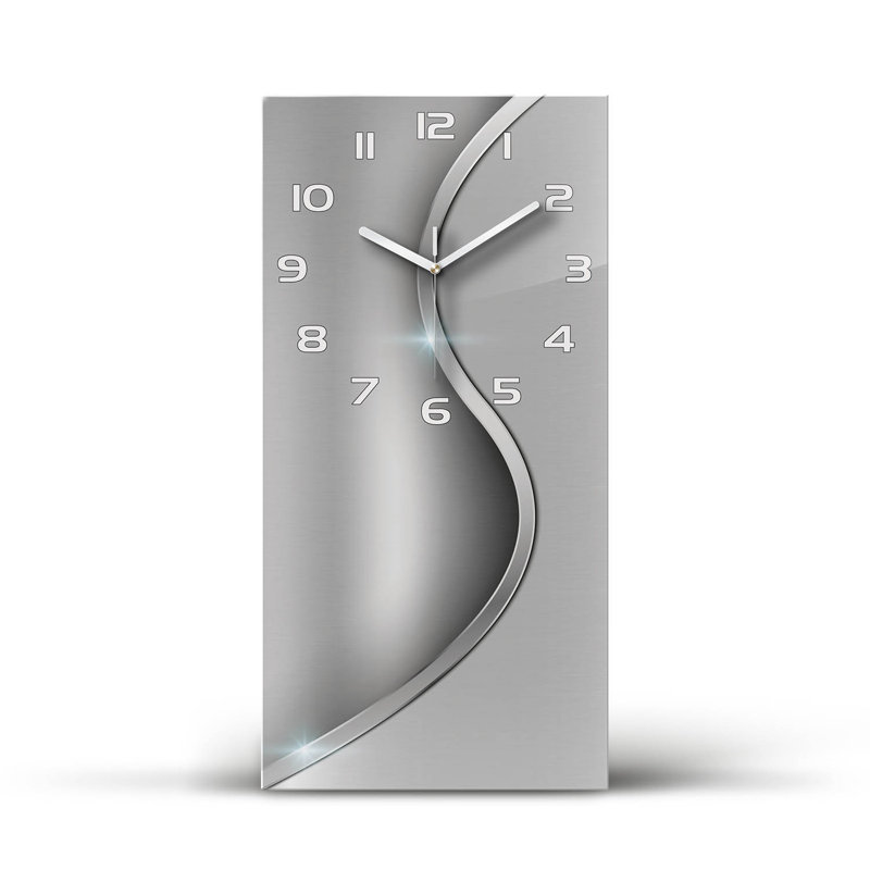 Jacqeline Glass Wall Clock, Grey/White