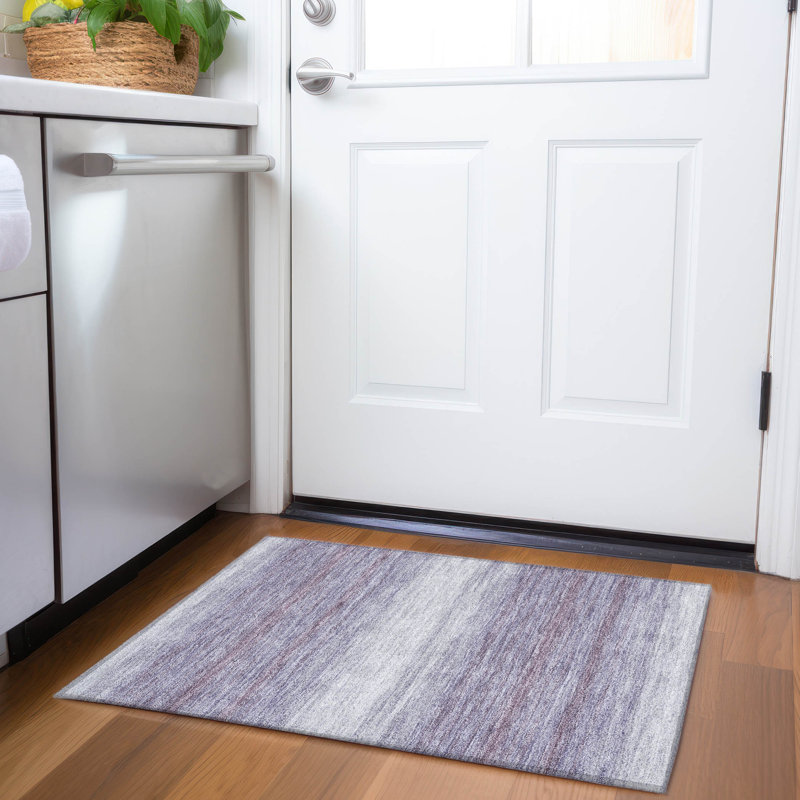 Premium Machine Washable Birchview AMF1033 Striped Rug, Rectangle 1'8" x 2'6"