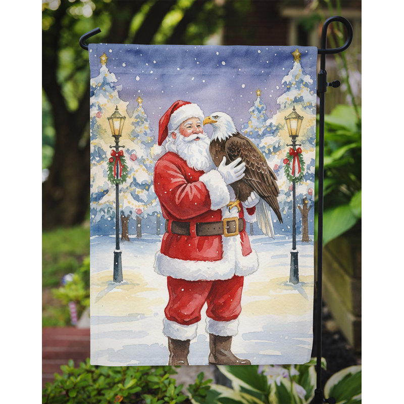 Aigle avec le drapeau du jardin du père Noël, Taille du jardin, Aigle