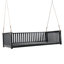 Lit simple à balançoire pour véranda avec cordes de suspension et conception sécuritaire en pente pour jardin dans la cour, noir-129882514