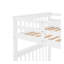 Lit superposé simple au-dessus de simple avec rangement et garde-corps pour chambre à coucher, dortoir, couleur blanche Stairway