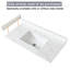37 Inch Bathroom Vanity Top - White Sintered Stone, Rectangular Sink, 4" Backsplash, Pre-Drilled Faucet Hole, Non-Absorbent And Long-Lasting