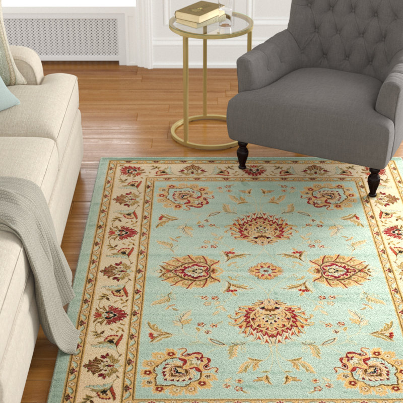 Klose Oriental Blue/Ivory Area Rug, Rectangle 4' x 6'