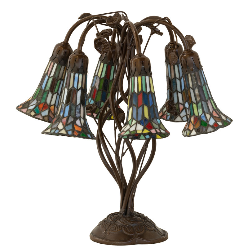 Meyda Tiffany & Stained Glass Table Lamp, Ruby/Green/Blue/Black