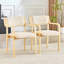 Ensemble de 2 chaises de salle à manger en tissu à structure en bois avec grain de bois naturel et conception ergonomique pour une assise confortable
