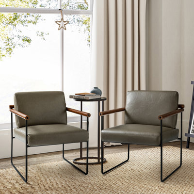 Fauteuil ergonomique moderne en similicuir avec base en métal Avelina