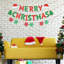 Bannière décorative rouge et verte Merry Christmas - Bannière en papier scintillant pour décorations de Noël