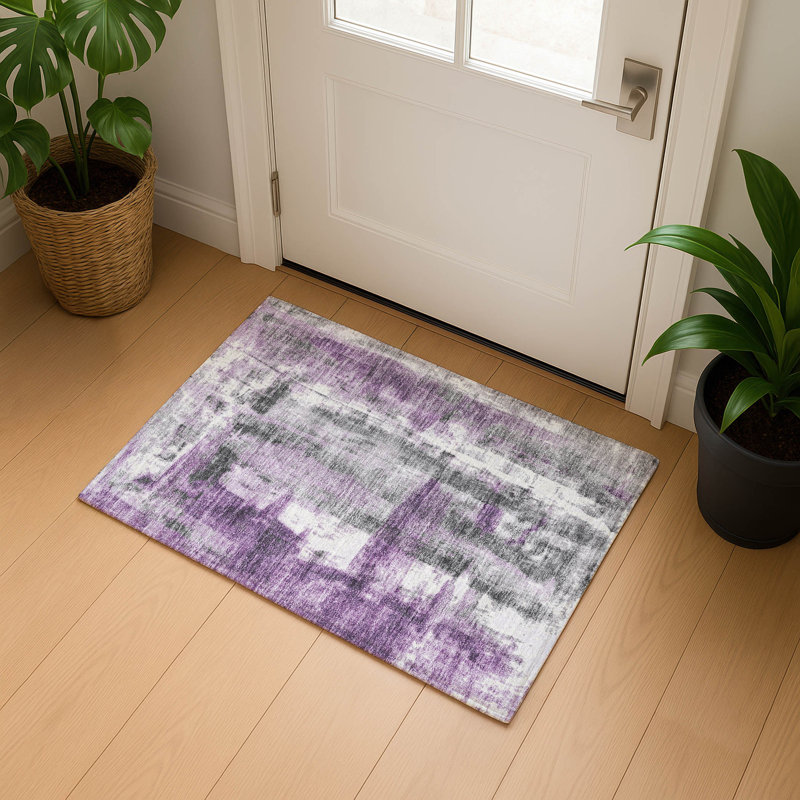 Premium Machine Washable Pinkston AMF1982 Abstract Rug, Rectangle 1'8" x 2'6"