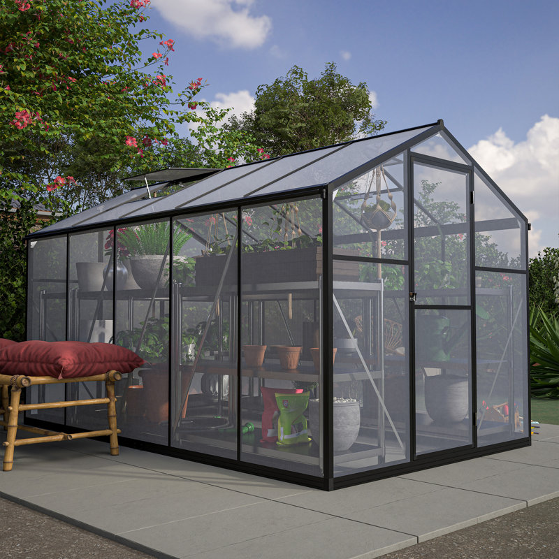 Serre en polycarbonate surélevée 6X10FT, H 6 pi x l 10 pi x P 6 pi, Vert