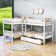 Twin Over Twin Wooden L-Shaped Bunk Beds, Quad Bed Frame