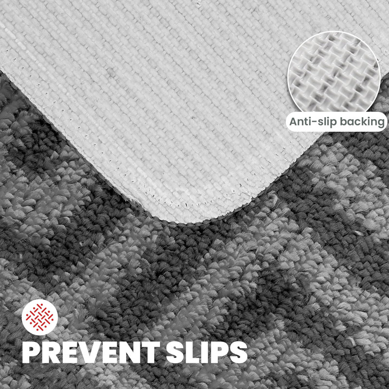 Akinori Polypropylene Plastic Non-Slip Bath Mat, Grey