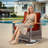 Meissalivve 8 Pieces Patio Furniture Sets, Pe Wicker Outdoor Conversation Sets With 2 Wood Armrests Swivel Rocker Chairs, 2 Ottomans, 2 Sofa And Dining Table (Red)-1452485425-1452485429