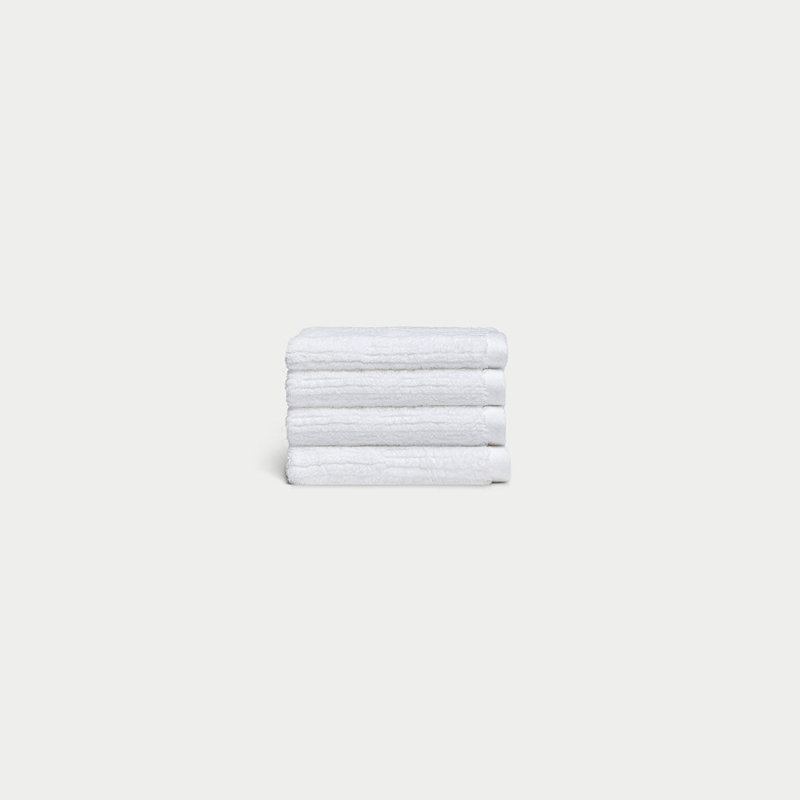 Ribbed Terry Washcloths, White