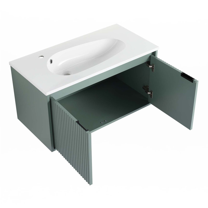 Meuble-lavabo flottant 36 po avec lavabo en résine