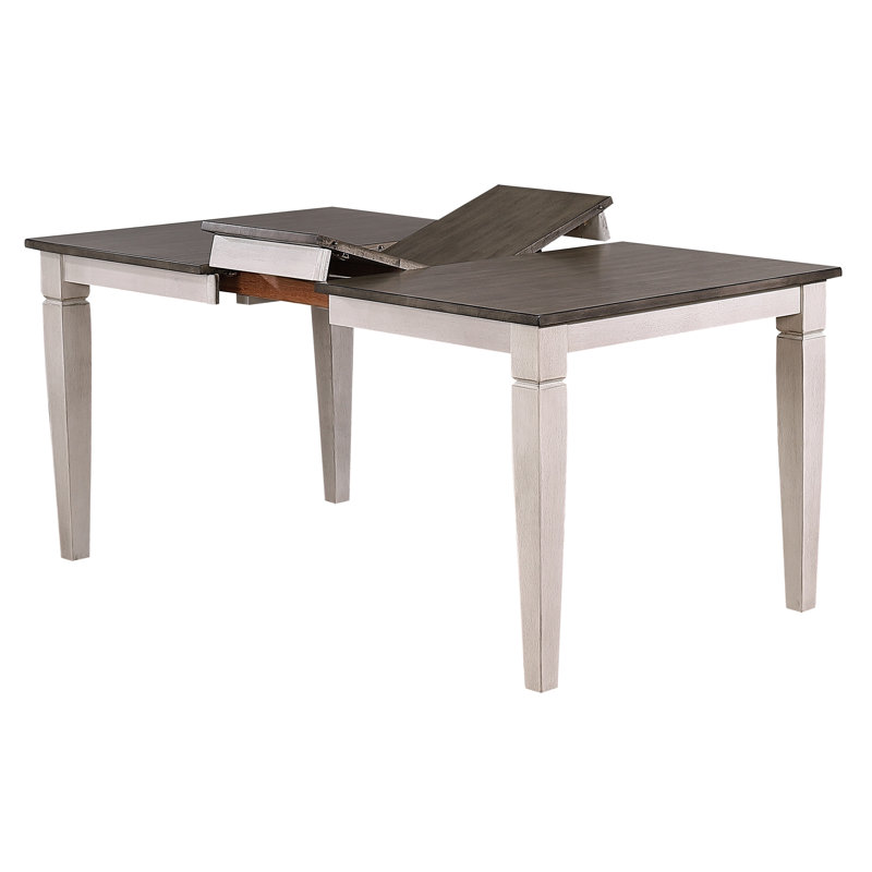 Table de salle à manger Corinna, Blanc orageux, Frêne