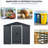 8ft X 4ft Metal Shed For Garden Supplies Storage, Black White Sliding Door Lawn Accessories, With Door,-117455861