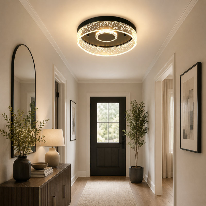  12" Dimmable Integrated LED Flush Mount, Black