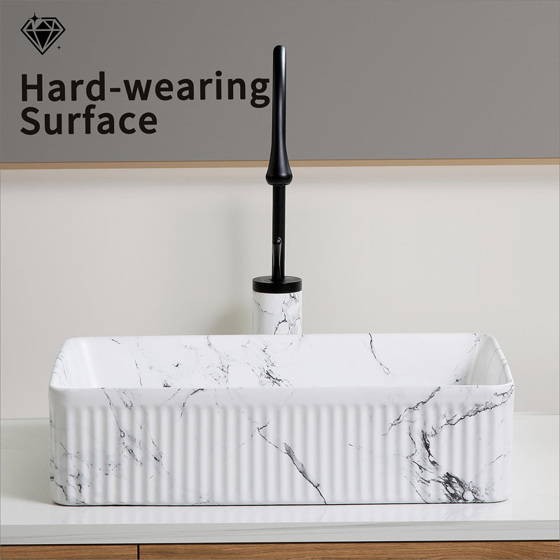 Lavabo vasque, lavabo vasque de salle de bain, lavabo rectangulaire pour salle de bain