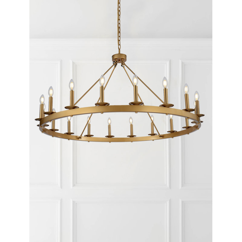 Armistead 18 - Light Wagon Wheel Chandelier, Gold