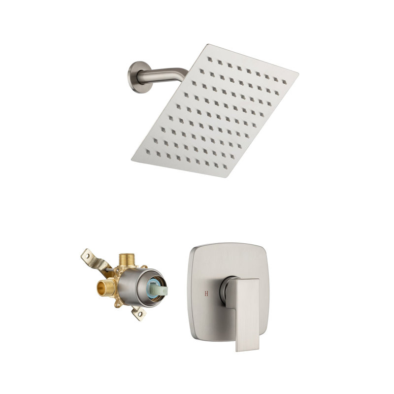Rainlex Complete Shower System with Rough in-Valve, Brushed Nickel