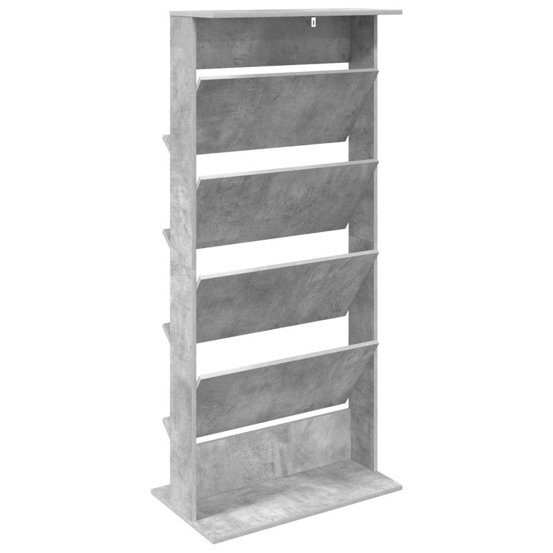 Wood Free Standing Magazine Rack, Concrete Grey