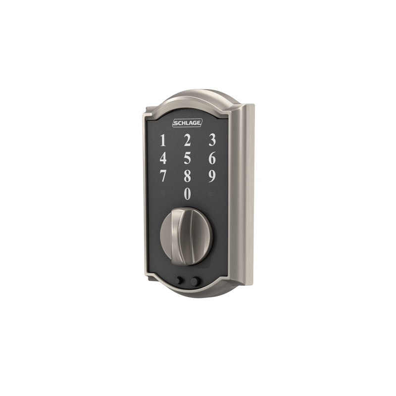 Schlage Touch Keyless Touchscreen Deadbolt with Camelot Trim, Satin Nickel